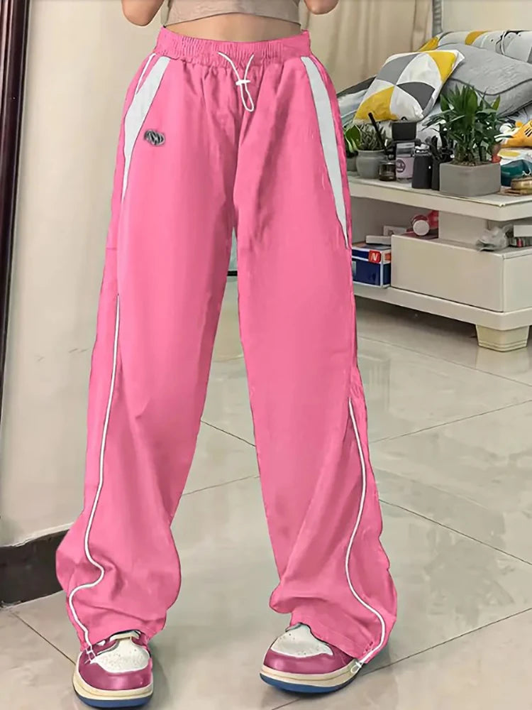 Women Baggy Harajuku Cargo Pants Streetwear Hip Hop Wide Leg Pant Parachute Sweatpants Techwear Joggers Oversized Y2K Trousers voguable