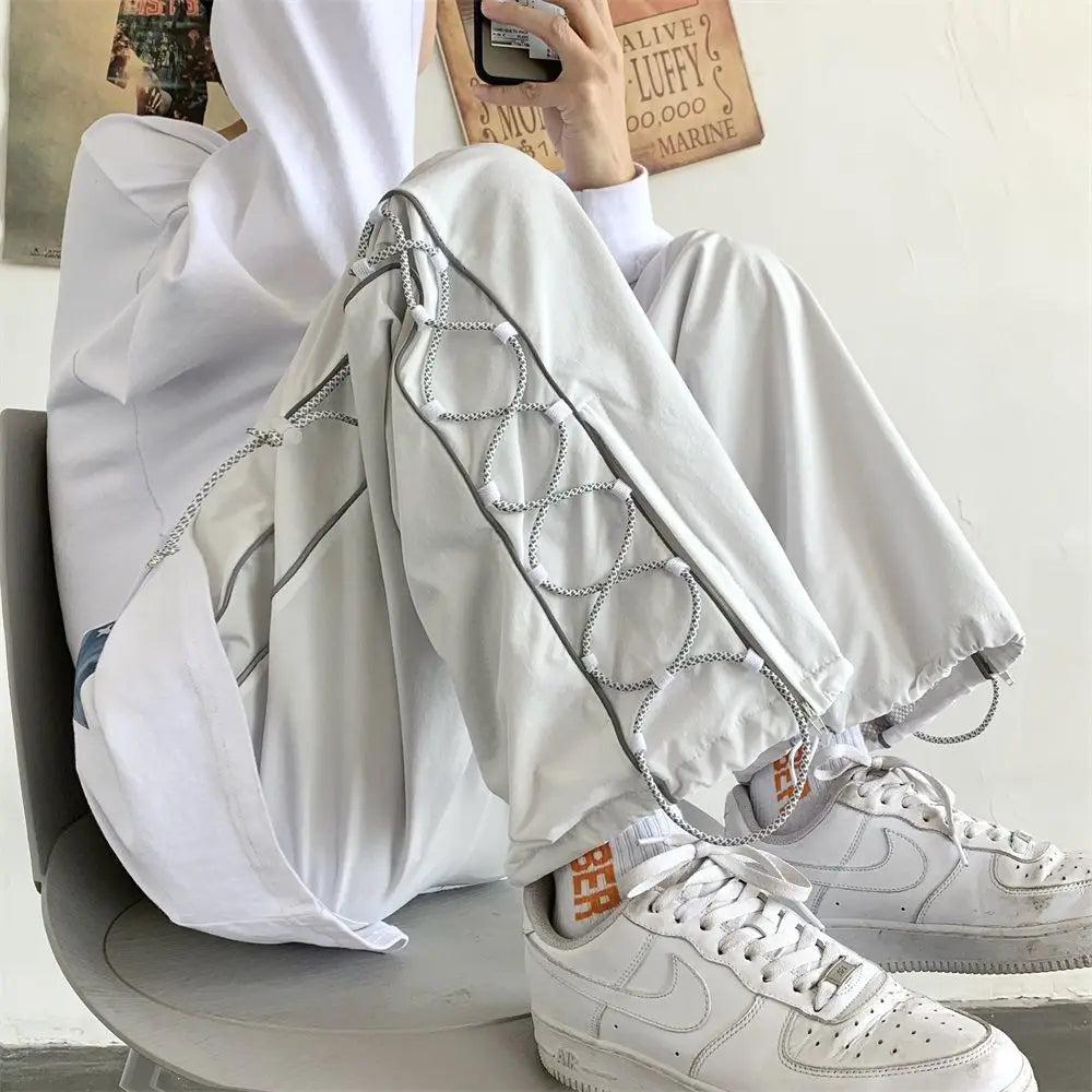 Voguable  Reflect Streetwear Men's Pants Oversize Wide Pants Harajuku Sweatpants Fashion Joggers Skateboard Pants Techwear voguable