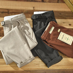 Cotton Thicken Winter Men Casual Pants Brown Japan Korea Style  Loose Belt Trousers Baggy Pants Men Winter Autumn voguable
