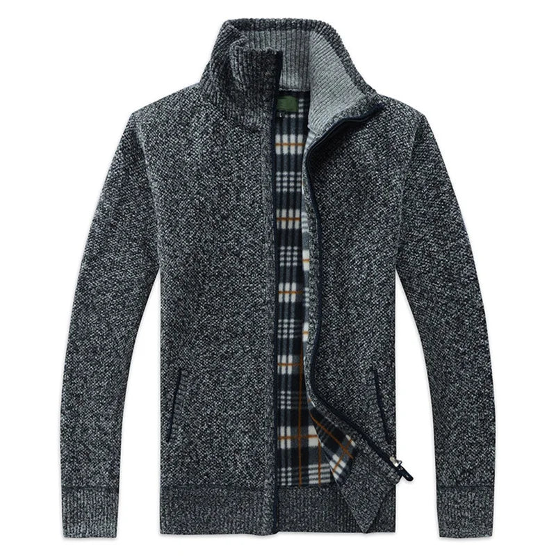 2024 New Autumn Winter Jacket Men Warm Cashmere Casual Wool Zipper Slim Fit Fleece Jacket Men Coat Dress Knitwear Male Coats voguable