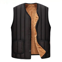 2023 Men's Black Fleece Vest Winter Sleeveless Outerwear Warm Fleece Liner Vests Plus Size 2Xl 3Xl 4Xl Soft Warm Brand Hot Sale voguable