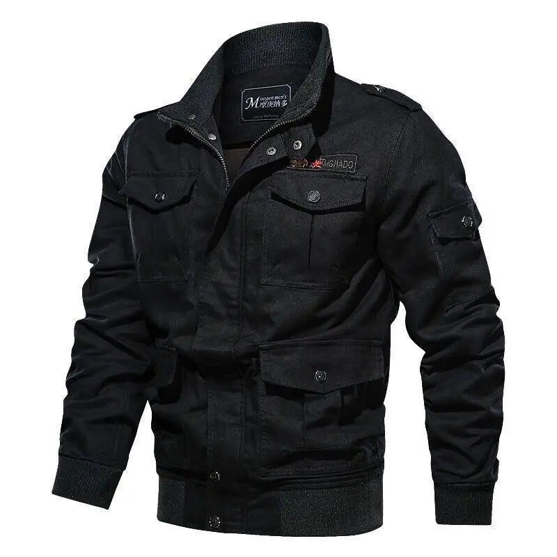 Spring and autumn military jacket male cotton water wash collar pilot cotton jacket large size plus velvet winter youth voguable