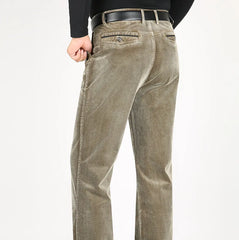 Corduroy Trousers Men Casual Pants Thick Autumn Winter Pants Men Cotton Full Length Straight Straight Loose voguable
