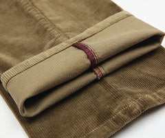 Straight Loose Corduroy Winter Pants Men Thick Black Khaki Red High Waist Male Trousers Office Big Size 40 42 voguable