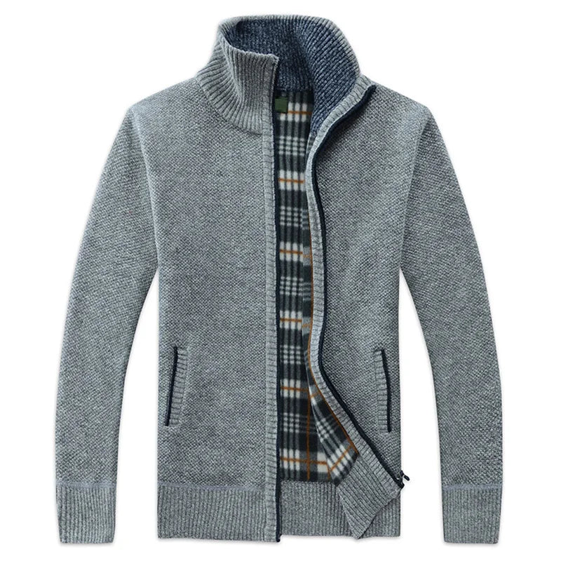 2024 New Autumn Winter Jacket Men Warm Cashmere Casual Wool Zipper Slim Fit Fleece Jacket Men Coat Dress Knitwear Male Coats voguable