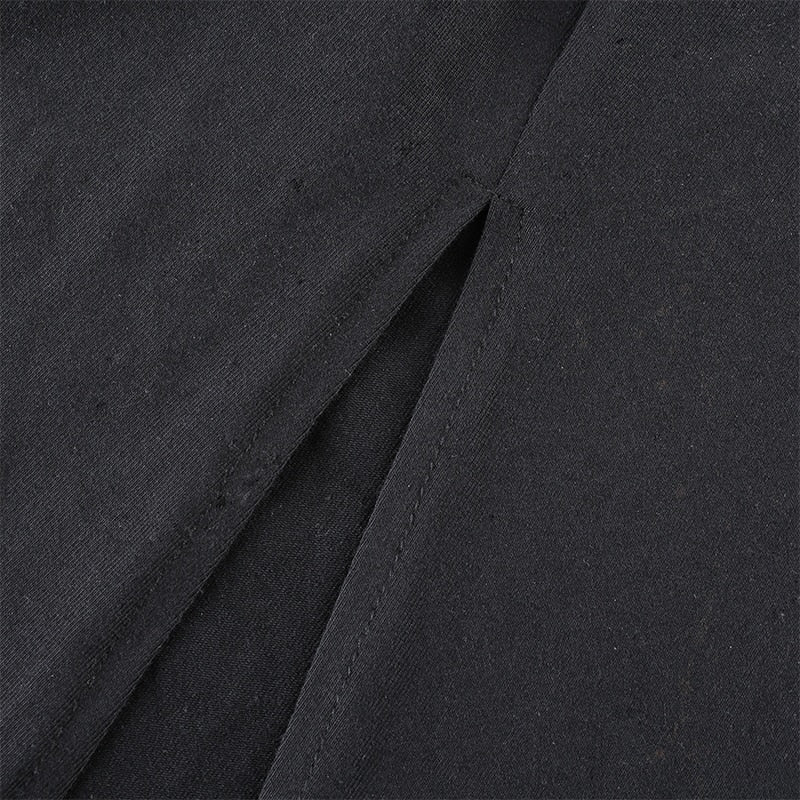 Gothic Square Neck Side Split Short Dress mysite