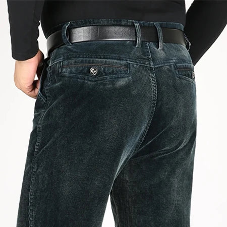 Corduroy Trousers Men Casual Pants Thick Autumn Winter Pants Men Cotton Full Length Straight Straight Loose voguable