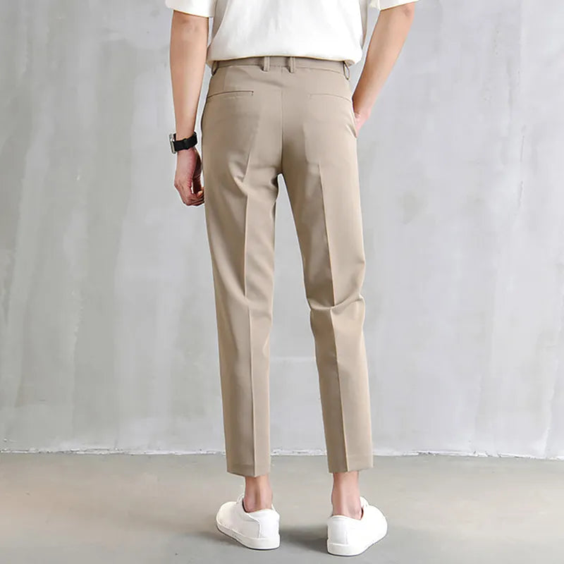 Voguable New Thin Casual Pants Korea Style Straight Slim Suit Bottoms ...