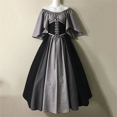 Palace Medieval Costume Women Christmas Dress Vintage Victoria Lace Up Vintage Carnival Party Long Robe Cosplay Fancy Clothing voguable