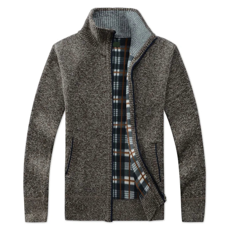 2024 New Autumn Winter Jacket Men Warm Cashmere Casual Wool Zipper Slim Fit Fleece Jacket Men Coat Dress Knitwear Male Coats voguable