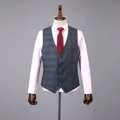 Voguable  Men Suits Latest Coat Plaid Design Tailor-Made Tuxedo 3 Pieces Blazer Groom Groomsman Wedding Business Causal Party Singer voguable