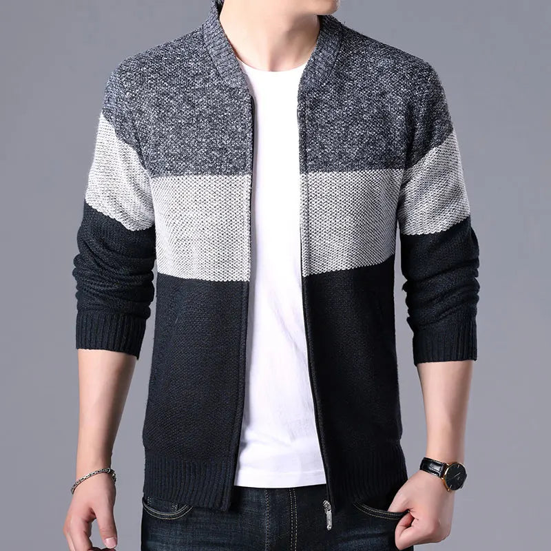 2024 New Autumn Winter Jacket Men Warm Cashmere Casual Wool Zipper Slim Fit Fleece Jacket Men Coat Dress Knitwear Male Coats voguable