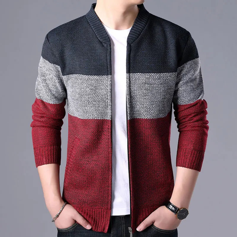 2024 New Autumn Winter Jacket Men Warm Cashmere Casual Wool Zipper Slim Fit Fleece Jacket Men Coat Dress Knitwear Male Coats voguable