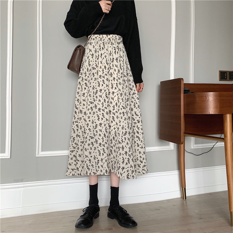 Skirts Women Design High Waist Summer Loose Trendy Elegant Artistic BF A-Line All-match Print Lovely Ins Casual Tender Aesthetic voguable