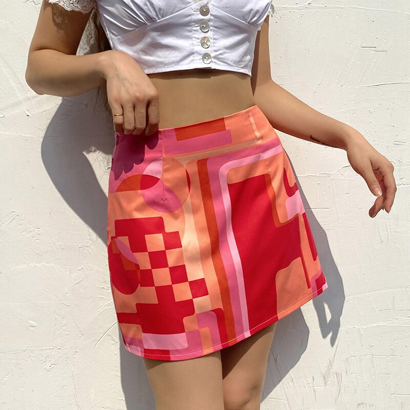 Harajuku Print Korean Y2K Cute Mini Skirts Women Summer Clubwear Aesthetic 2000s Outfits Streetwear Fashion Skirts Cuteandpscho voguable