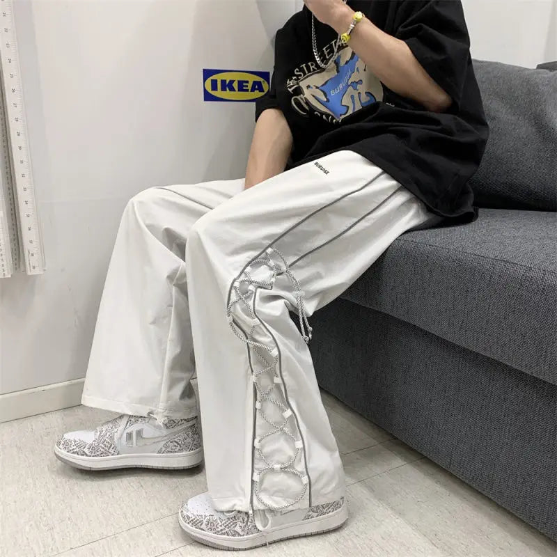 Voguable  Reflect Streetwear Men's Pants Oversize Wide Pants Harajuku Sweatpants Fashion Joggers Skateboard Pants Techwear voguable