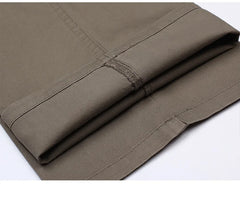 Straight Loose Casual Pants Men Pleated Classic Basic High Waist Thick Autumn 100% Cotton Black Office Trousers 42 44 46 voguable