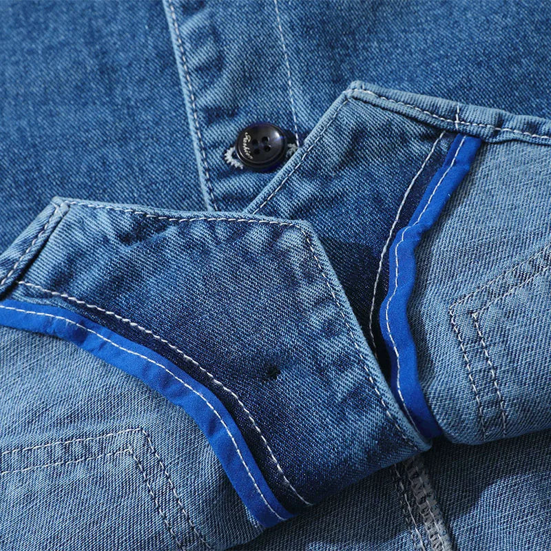 Denim Vest Men's Jacket Spring Autumn Jeans Jacket V-neck Design Korean Vest Loose Casual Fashion All-match Style Male Clothing voguable