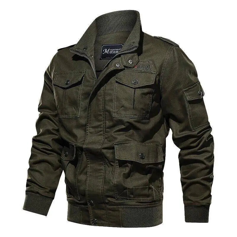 Spring and autumn military jacket male cotton water wash collar pilot cotton jacket large size plus velvet winter youth voguable
