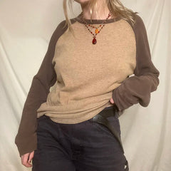 Autumn Winter Patchwork Tshirt y2k Vintage Knitted Pullovers Casual Harajuku Grunge Fairycore Women Tees Top Clothing Streetwear voguable