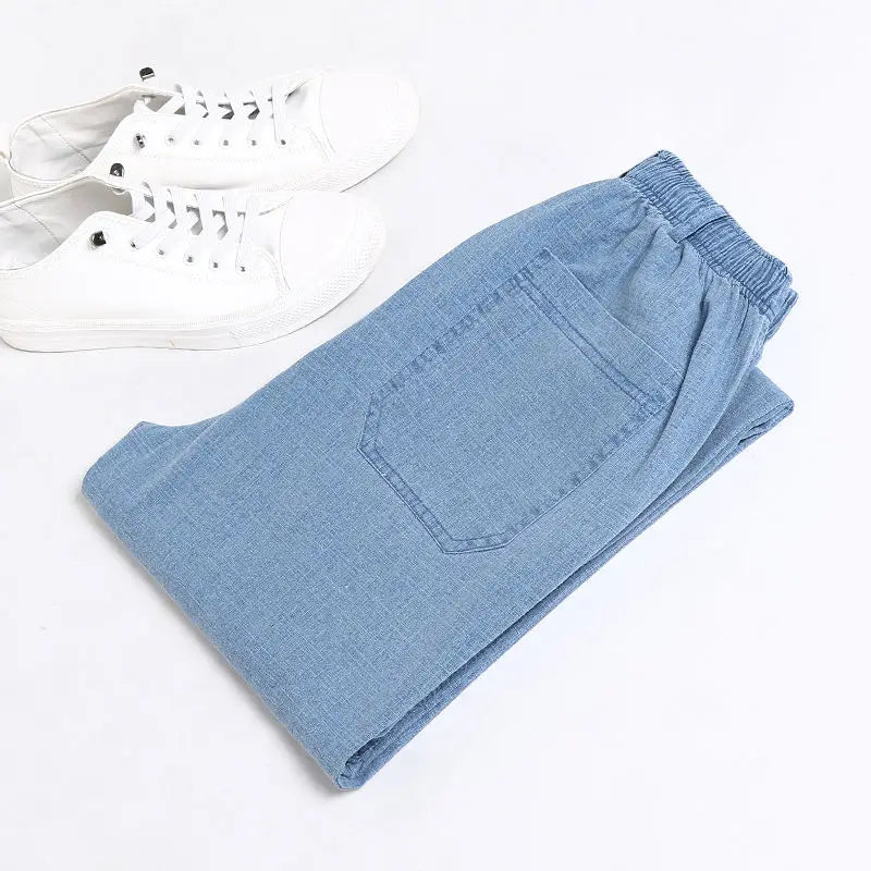 Voguable  Summer Linen Men Casual Pants Work Wear Office Thin Golf Straight Long Formal Suit Trousers Plus Size 5xl New voguable