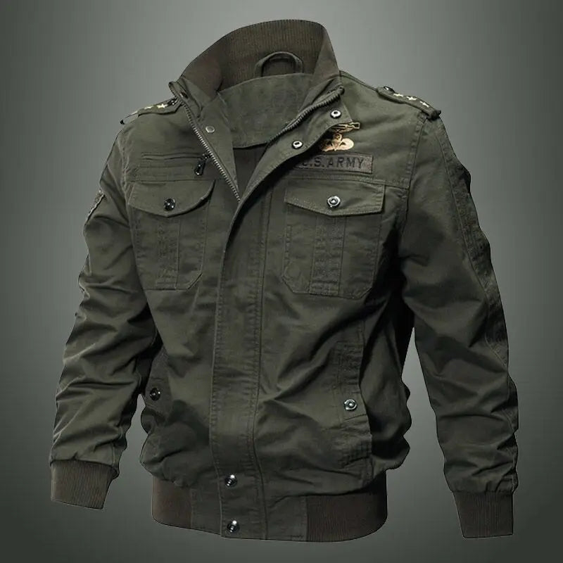 Spring and autumn military jacket male cotton water wash collar pilot cotton jacket large size plus velvet winter youth voguable