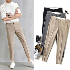 Voguable New Thin Casual Pants Korea Style Straight Slim Suit Bottoms ...