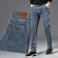 Autumn Summer Denim Jeans Men Straight Stretch Regular Jeans for Man Black Classic Vintage Mens Pant Big Size 29-38 40 voguable