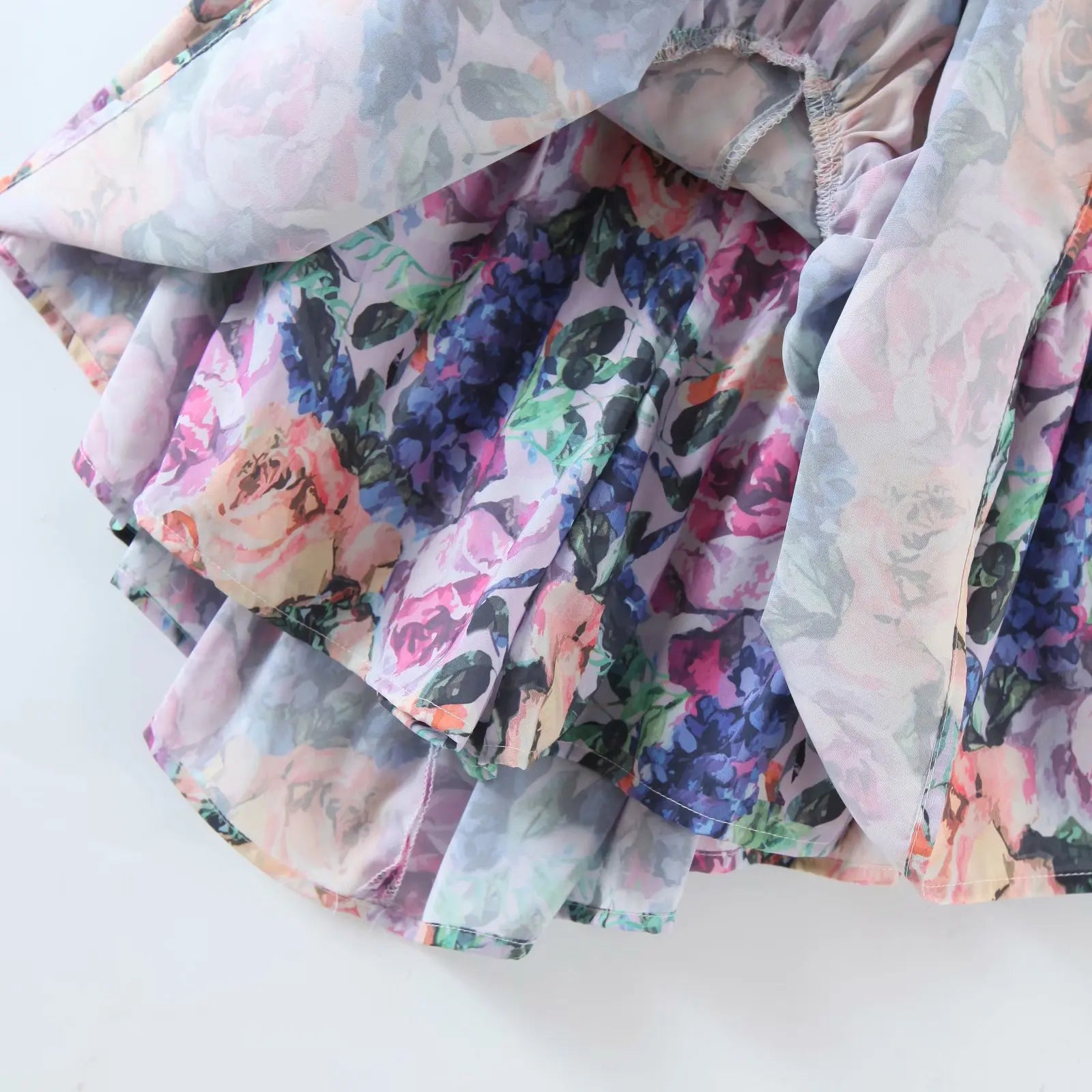 Voguable Vintage Multicolor Floral Print Sexy Sling Dress Women Summer Chiffon Super-Short Dress Holiday Beach Sundress voguable