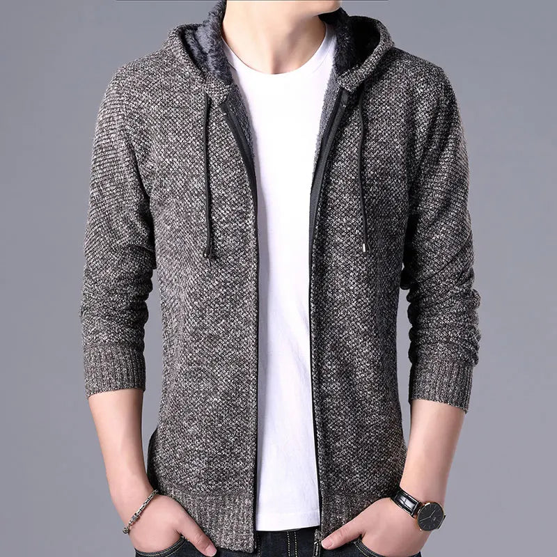 2024 New Autumn Winter Jacket Men Warm Cashmere Casual Wool Zipper Slim Fit Fleece Jacket Men Coat Dress Knitwear Male Coats voguable