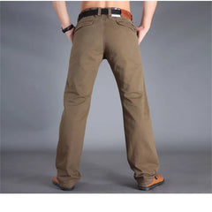 Spring Men Casual Pants Cotton Straight Mens Pants Black Army Khaki Man Trousers Plus Size 40 42 Spring voguable
