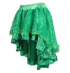 Voguable Skirts Womens Burlesque Corset Skirt High Waist Multilayer Lace Victorian Costumes Gothic Steampunk Skirt Matching Corset Black voguable