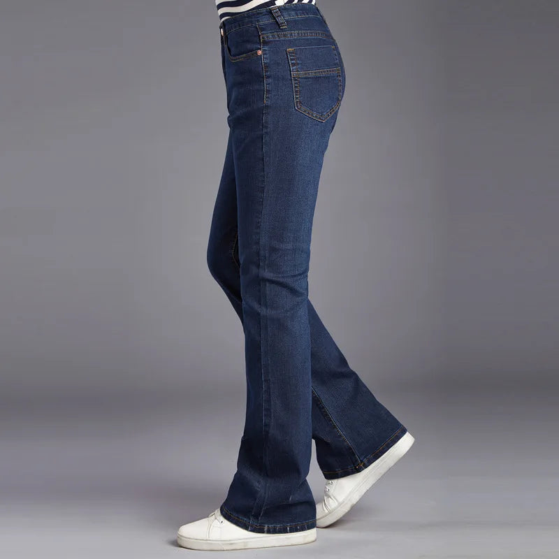 Mens Flare Jeans Man Vintage Trousers High Waist Flares Jeans For Men Bootcut Blue Jeans Hommes bell bottom jeans men voguable