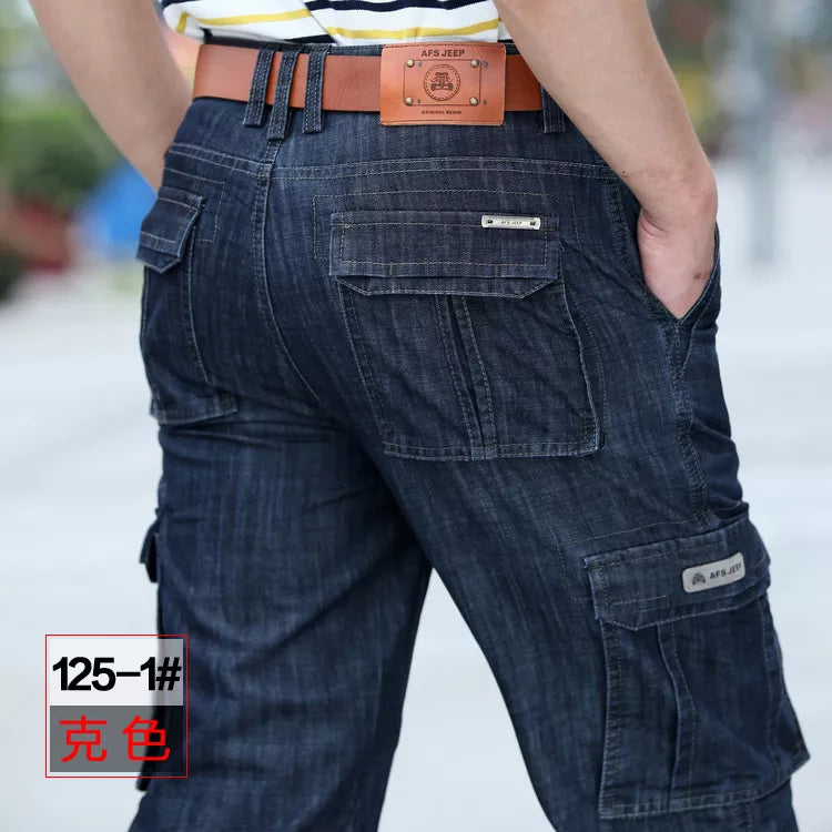 Cargo Jeans Men Big Size 29-40 42  Casual Military Multi-pocket Jeans Male Clothes New High Quality voguable