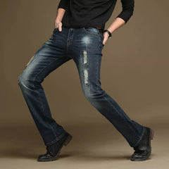 Men Flared Jeans Pants Japan fashion work Flare Bootcut Jeans for Men bell bottom jeans skinny fit Denim Jeans Men voguable