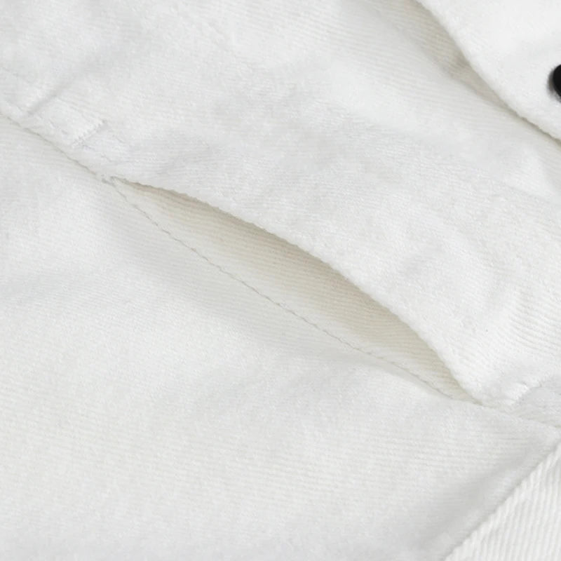 Voguable  Men's slim fit white denim vest Black buttons holes ripped jean waistcoat Tank top voguable