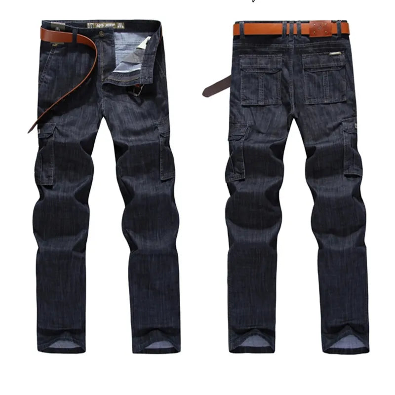 Cargo Jeans Men Big Size 29-40 42  Casual Military Multi-pocket Jeans Male Clothes New High Quality voguable