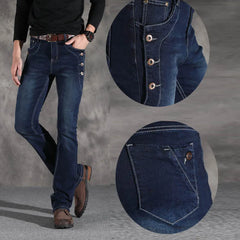 ICPANS Boot Cut Flared Jeans Men Vintage Stretch Regular Fit Jeans Male Casual Mens BootCut Jeans Men Trousers 2019 Fashion Blue voguable