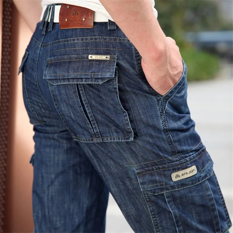 Cargo Jeans Men Big Size 29-40 42  Casual Military Multi-pocket Jeans Male Clothes New High Quality voguable