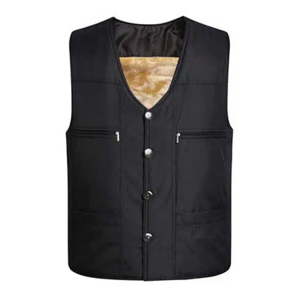 2023 Men's Black Fleece Vest Winter Sleeveless Outerwear Warm Fleece Liner Vests Plus Size 2Xl 3Xl 4Xl Soft Warm Brand Hot Sale voguable