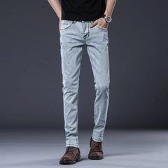 Skinny Denim Jeans Men Slim Fit Stretch Mens Jeans Pant Gray Blue New voguable