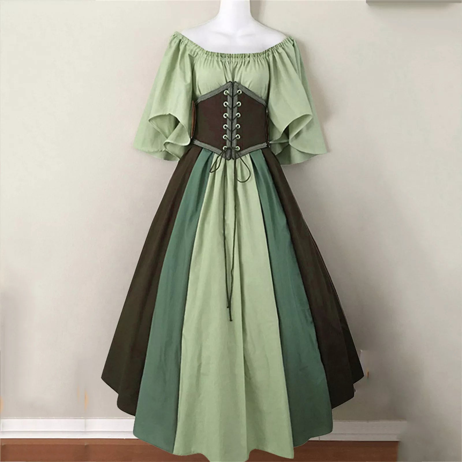 Palace Medieval Costume Women Christmas Dress Vintage Victoria Lace Up Vintage Carnival Party Long Robe Cosplay Fancy Clothing voguable