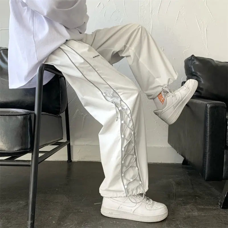 Voguable  Reflect Streetwear Men's Pants Oversize Wide Pants Harajuku Sweatpants Fashion Joggers Skateboard Pants Techwear voguable