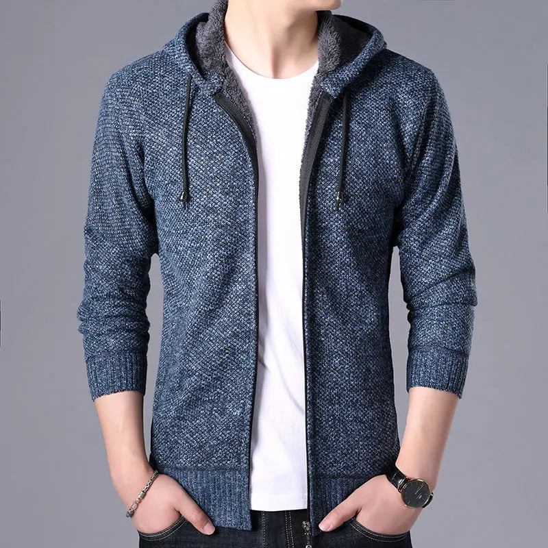 2024 New Autumn Winter Jacket Men Warm Cashmere Casual Wool Zipper Slim Fit Fleece Jacket Men Coat Dress Knitwear Male Coats voguable