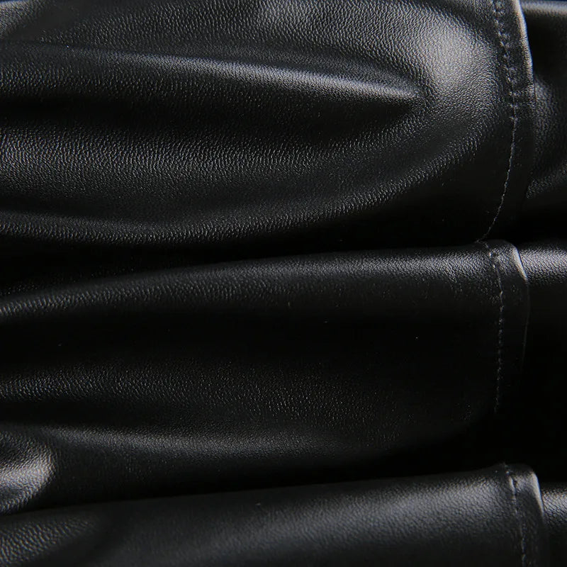 Mall Goth Punk PU Skirt Women Dark Gothic Vintage Bandage High Waist Lolita Skirt Harajuku Streetwear Emo Alt Clubwear voguable