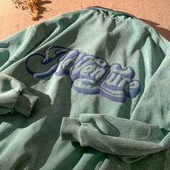 Voguable Retro POLO Collar Bat Sleeve Jacket Women Oversized Corduroy Buttons Up Outerwear New Spring Coat Harajuku Teens Clothes voguable