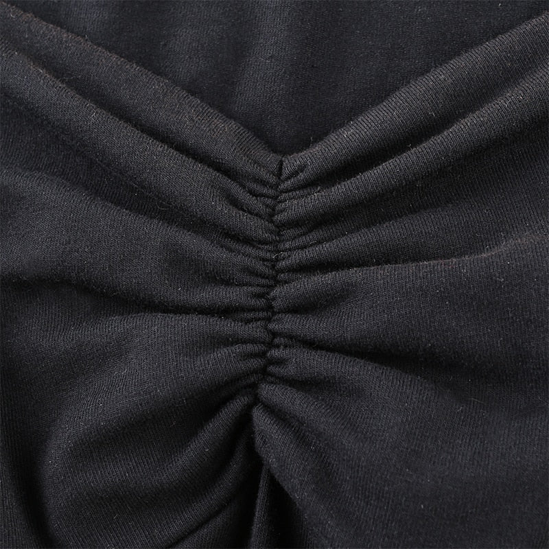 Gothic Square Neck Side Split Short Dress mysite