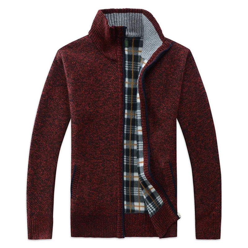 2024 New Autumn Winter Jacket Men Warm Cashmere Casual Wool Zipper Slim Fit Fleece Jacket Men Coat Dress Knitwear Male Coats voguable