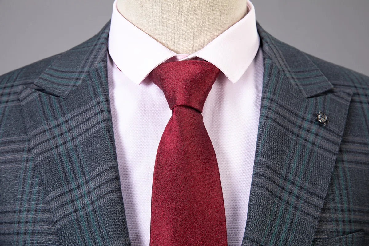 Voguable  Men Suits Latest Coat Plaid Design Tailor-Made Tuxedo 3 Pieces Blazer Groom Groomsman Wedding Business Causal Party Singer voguable