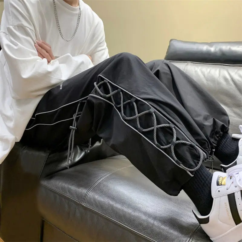 Voguable  Reflect Streetwear Men's Pants Oversize Wide Pants Harajuku Sweatpants Fashion Joggers Skateboard Pants Techwear voguable